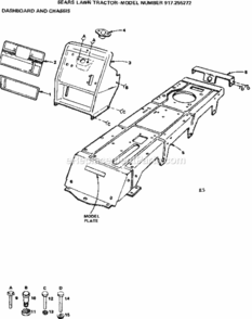 Page E Diagram and Parts List for 917255272  Craftsman Lawn Tractor