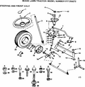 Page F Diagram and Parts List for 917255272  Craftsman Lawn Tractor