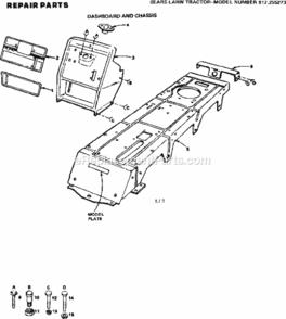 Page E Diagram and Parts List for 917255273  Craftsman Lawn Tractor