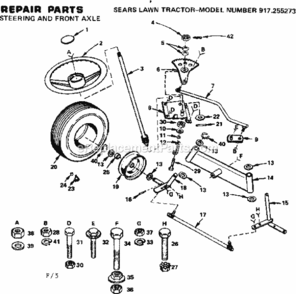 Page F Diagram and Parts List for 917255273  Craftsman Lawn Tractor
