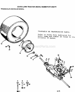 Page D Diagram and Parts List for 917255274  Craftsman Lawn Tractor