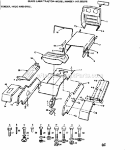 Page B Diagram and Parts List for 917255275  Craftsman Lawn Tractor