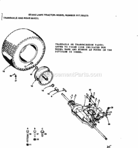 Page D Diagram and Parts List for 917255275  Craftsman Lawn Tractor