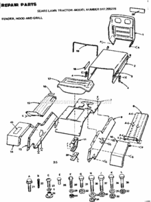 Page B Diagram and Parts List for 917255278  Craftsman Lawn Tractor