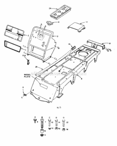 Page B Diagram and Parts List for 917255279  Craftsman Lawn Tractor