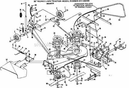 Page E Diagram and Parts List for 917255330  Craftsman Lawn Tractor