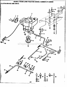 Page C Diagram and Parts List for 917255350  Craftsman Lawn Tractor