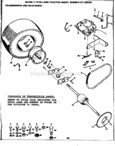 Page E Diagram and Parts List for 917255350  Craftsman Lawn Tractor
