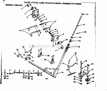 Page H Diagram and Parts List for 917255350  Craftsman Lawn Tractor