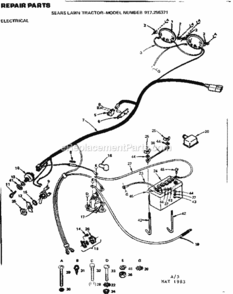 Page A Diagram and Parts List for 917255371  Craftsman Lawn Tractor