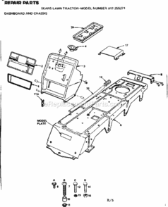 Page B Diagram and Parts List for 917255371  Craftsman Lawn Tractor