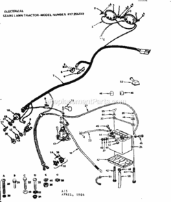 Page A Diagram and Parts List for 917255372  Craftsman Lawn Tractor