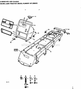 Page B Diagram and Parts List for 917255372  Craftsman Lawn Tractor