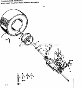 Page E Diagram and Parts List for 917255372  Craftsman Lawn Tractor