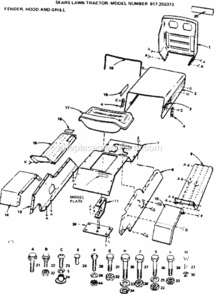 Page C Diagram and Parts List for 917255373  Craftsman Lawn Tractor