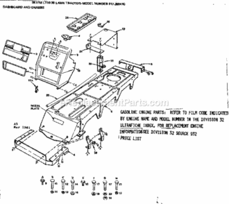 Part Location Diagram of 2030J Craftsman Decal