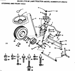 Part Location Diagram of 677H954 Craftsman Steering Assembly