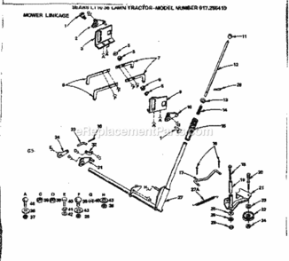 Page G Diagram and Parts List for 917255410  Craftsman Lawn Tractor