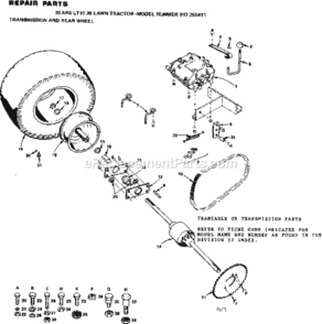 Page D Diagram and Parts List for 917255411  Craftsman Lawn Tractor