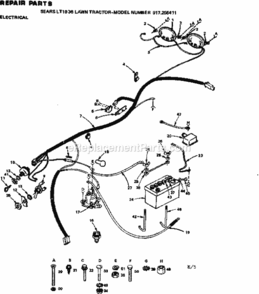 Page E Diagram and Parts List for 917255411  Craftsman Lawn Tractor