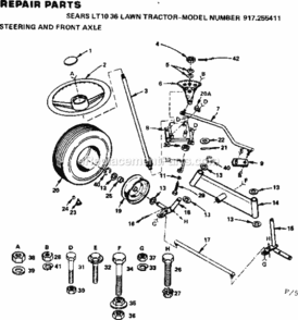 Page F Diagram and Parts List for 917255411  Craftsman Lawn Tractor
