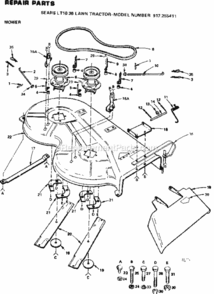 Page H Diagram and Parts List for 917255411  Craftsman Lawn Tractor