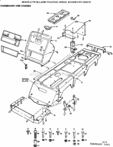 Page A Diagram and Parts List for 917255413  Craftsman Lawn Tractor