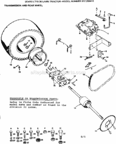 Page D Diagram and Parts List for 917255413  Craftsman Lawn Tractor