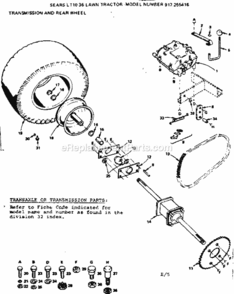 Page E Diagram and Parts List for 917255416  Craftsman Lawn Tractor