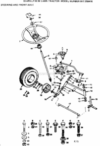 Page F Diagram and Parts List for 917255416  Craftsman Lawn Tractor