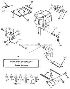 Page H Diagram and Parts List for 917255420  Craftsman Lawn Tractor