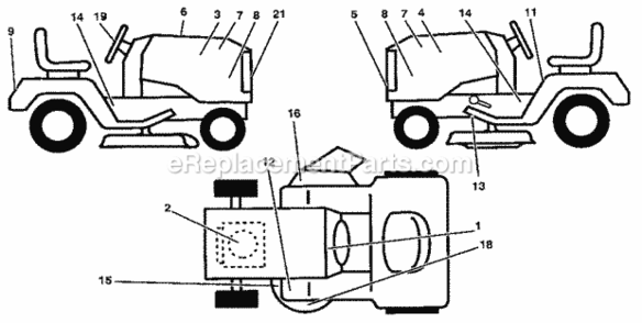 Page F Diagram and Parts List for 917255430  Craftsman Lawn Tractor