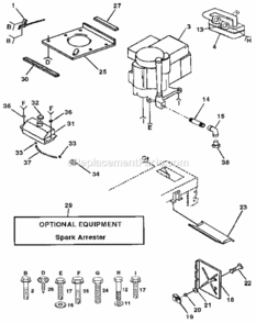 Page H Diagram and Parts List for 917255430  Craftsman Lawn Tractor