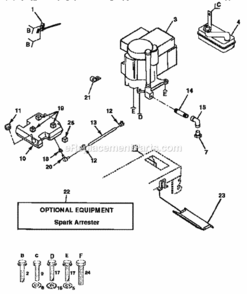 Page E Diagram and Parts List for 917255452  Craftsman Lawn Tractor