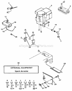 Page E Diagram and Parts List for 917255460  Craftsman Lawn Tractor