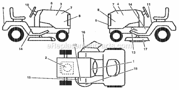 Page F Diagram and Parts List for 917255522  Craftsman Lawn Tractor