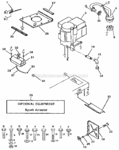 Page H Diagram and Parts List for 917255522  Craftsman Lawn Tractor