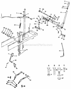 Page E Diagram and Parts List for 917255541  Craftsman Lawn Tractor