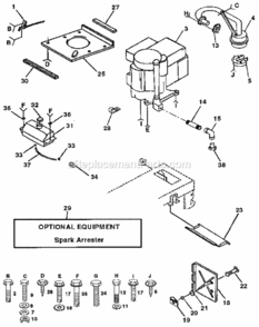 Page H Diagram and Parts List for 917255561  Craftsman Lawn Tractor