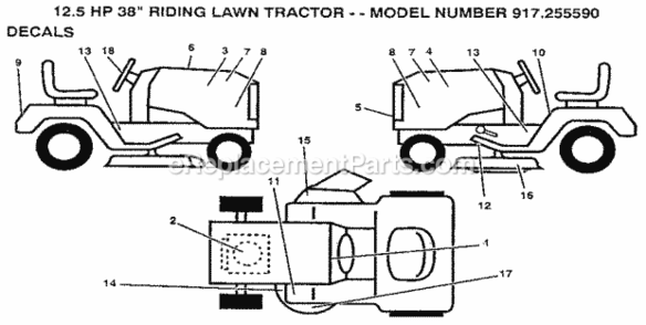 Part Location Diagram of 131529 Craftsman Deck