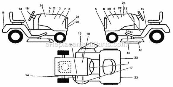Page G Diagram and Parts List for 917255692  Craftsman Lawn Tractor