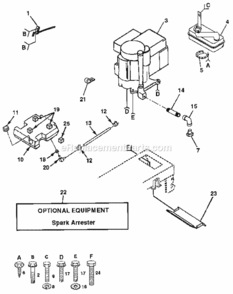 Page E Diagram and Parts List for 917255693  Craftsman Lawn Tractor