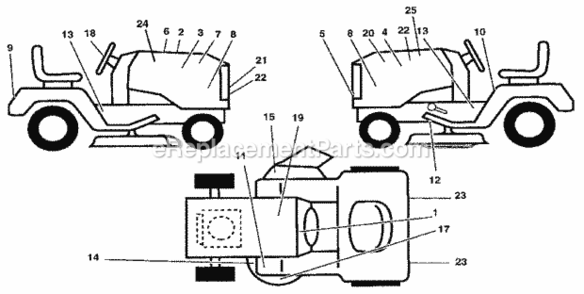 Page G Diagram and Parts List for 917255693  Craftsman Lawn Tractor
