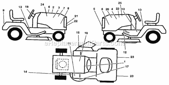Page G Diagram and Parts List for 917255694  Craftsman Lawn Tractor