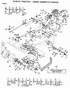 Page E Diagram and Parts List for 9172559106  Craftsman Lawn Tractor