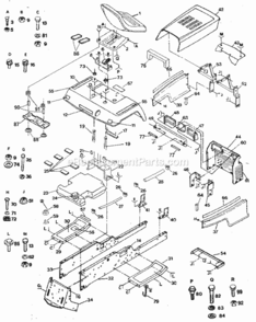 Page B Diagram and Parts List for 917255916  Craftsman Lawn Tractor