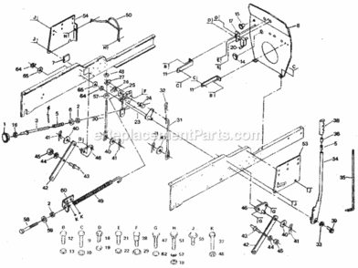 Page E Diagram and Parts List for 917255919  Craftsman Lawn Tractor