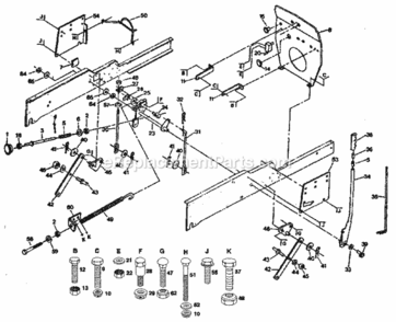 Page E Diagram and Parts List for 917255930  Craftsman Lawn Tractor
