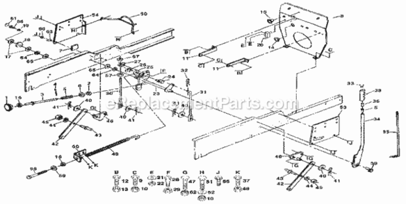 Page E Diagram and Parts List for 917255933  Craftsman Lawn Tractor