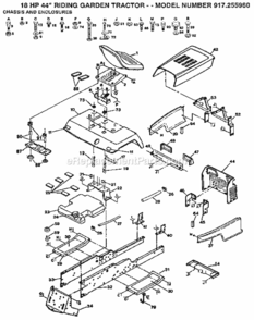 Page B Diagram and Parts List for 917255960  Craftsman Lawn Tractor